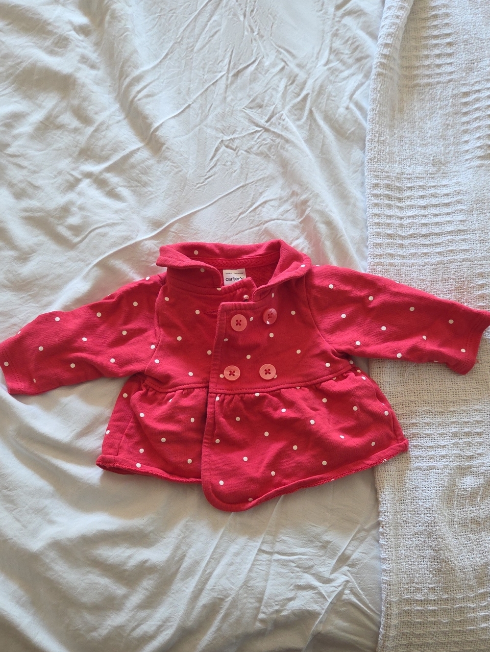 Carter's Pink Polka Dot Double-Breasted Peacoat Jacket - Newborn